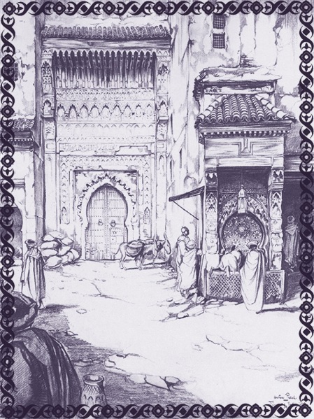 Erepoort te Marrakech, Anton Pieck -|- Scan: Friso Geerlings © het WWCW 2004